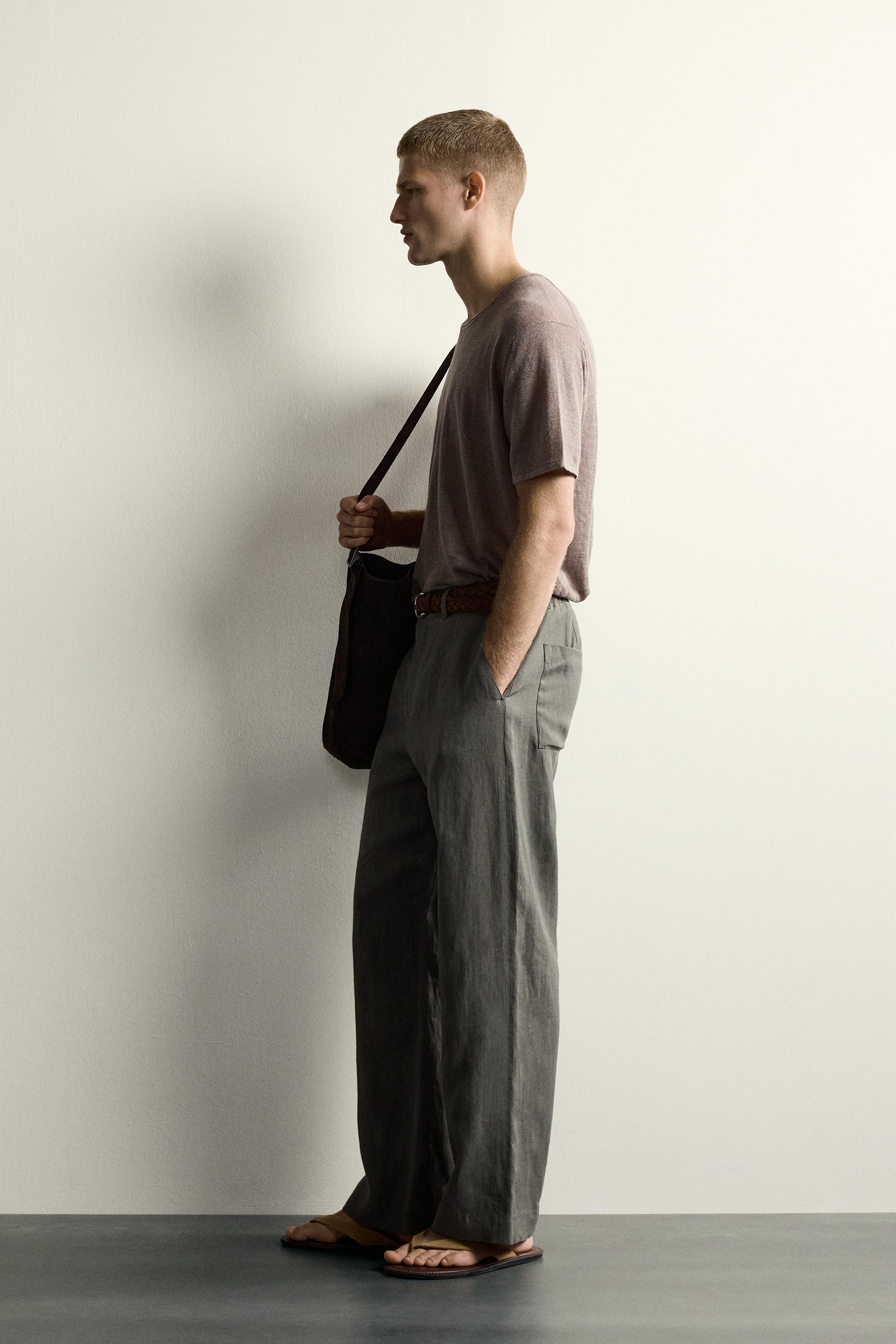 100% LINEN RELAXED FIT KNIT T-SHIRT
